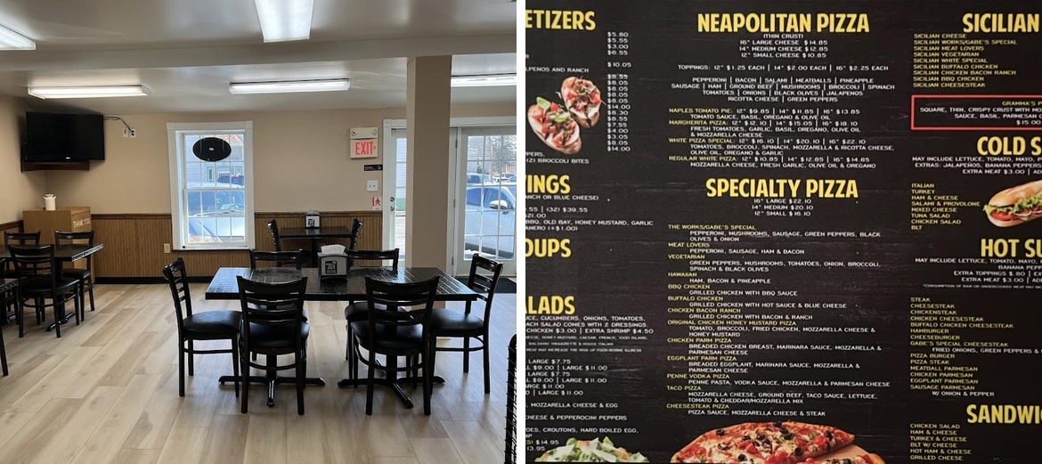 Gabe's Pizza Place Menu