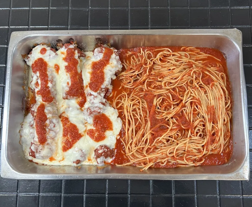 Eggplant Parmesan with Spaghetti